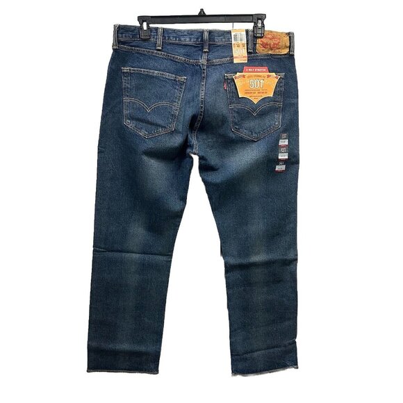 Levi's 501 Original Fit Stretch Straight Leg Button Fly Men Jeans 40x30 Blue Sey - Picture 4 of 9